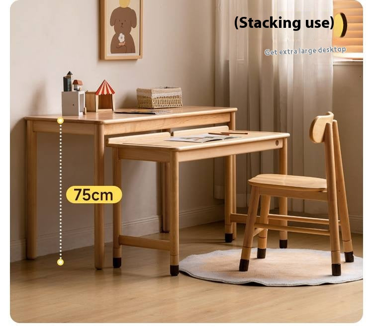 Beech Solid Wood Children's Learning Desk.