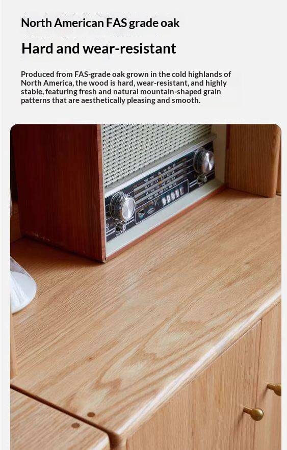 Oak Solid Wood Floor-To-Ceiling Combination Bookshelf, Glass Bookcase