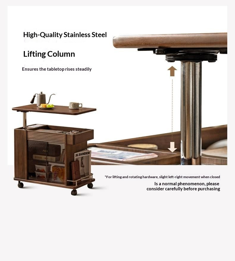 Black Walnut Solid Wood Italian Light Luxury Style Side Table