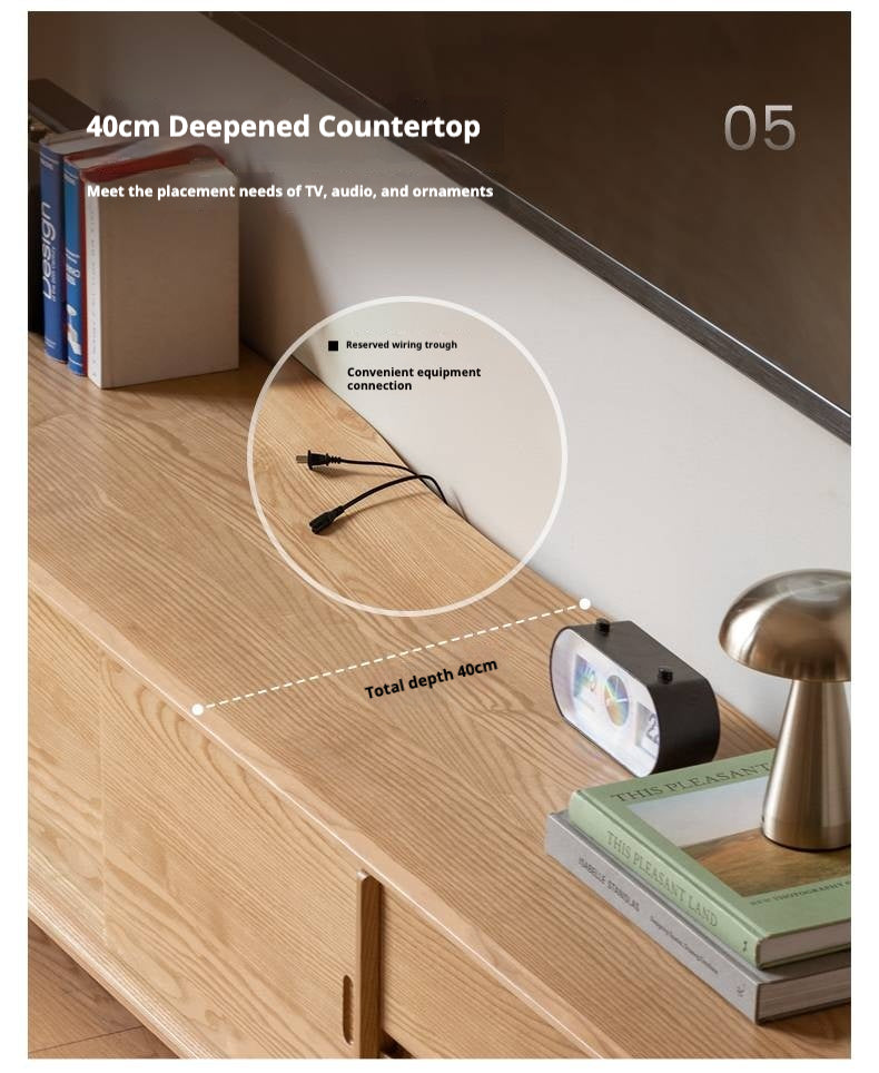 Ash Solid Wood Modern Style TV Stand