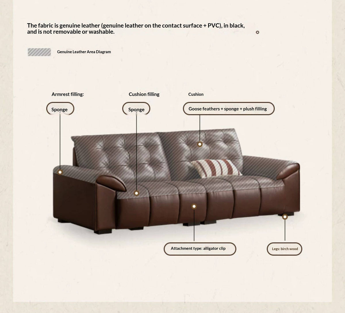 Genuine Leather American Retro High-Back Sofa with Checkerboard Black Bear Pattern