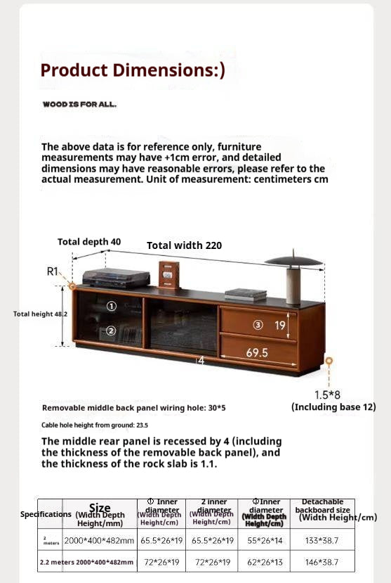 Poplar Solid Wood Medieval Style TV Stand.