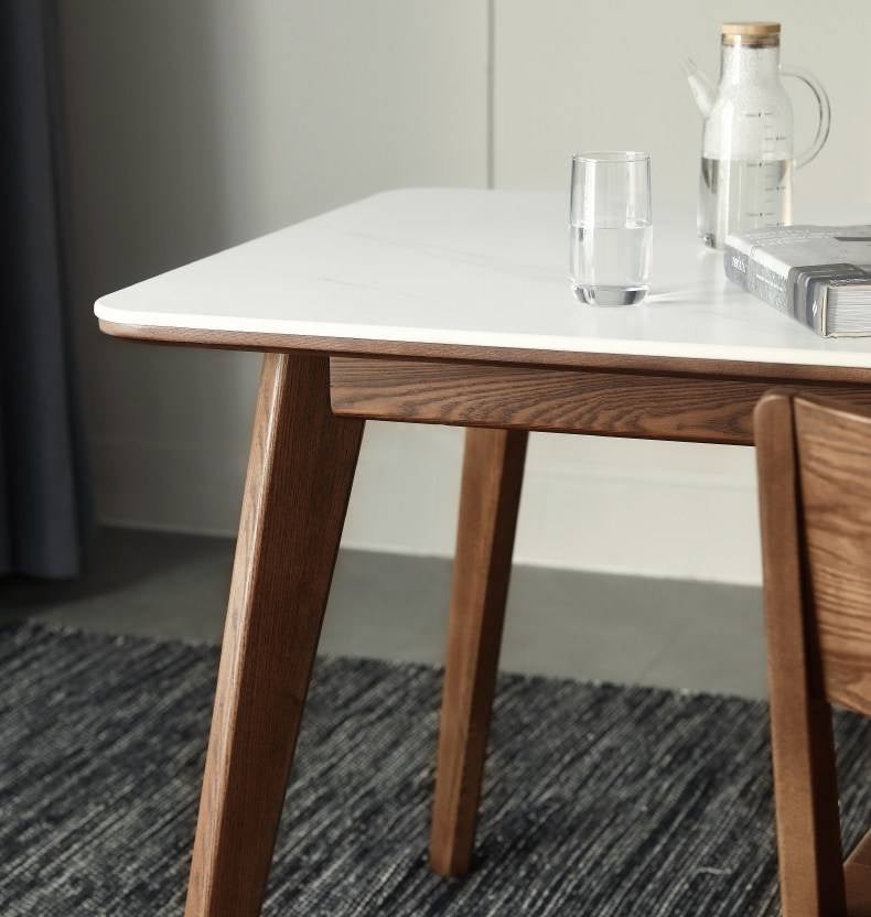 Ash, Black Walnut Solid Wood Slate Dining Table