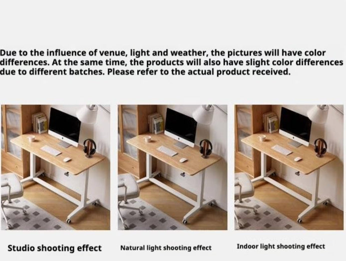 Oak, Rubberwood Solid Wood Standing Mobile Office Desk