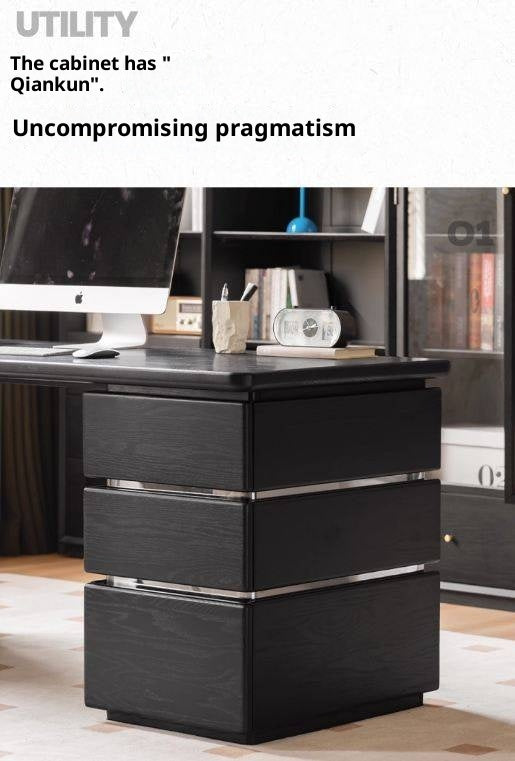 Oak Solid Wood Bauhaus Style Computer Desk.