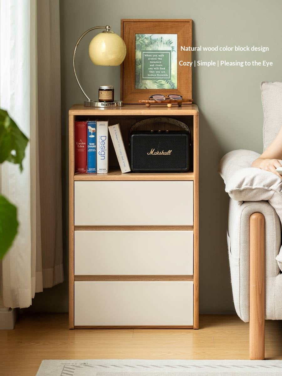 Oak Solid Wood Floor Side Cabinet