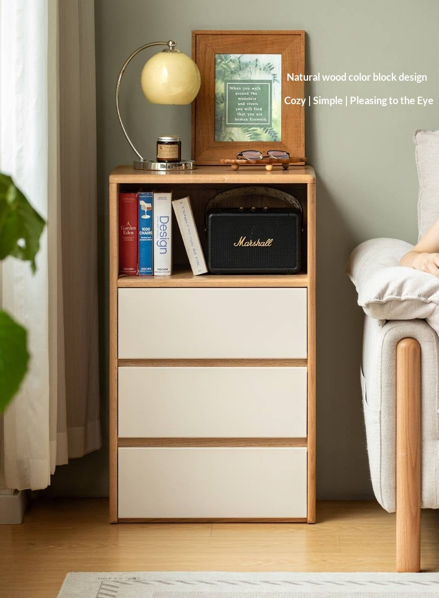 Oak Solid Wood Floor Side Cabinet