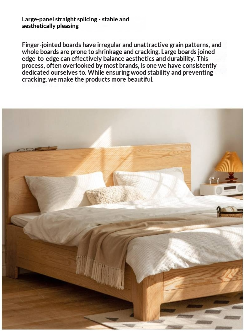 Oak Solid Wood Box Bed — Modern Minimalist Bed