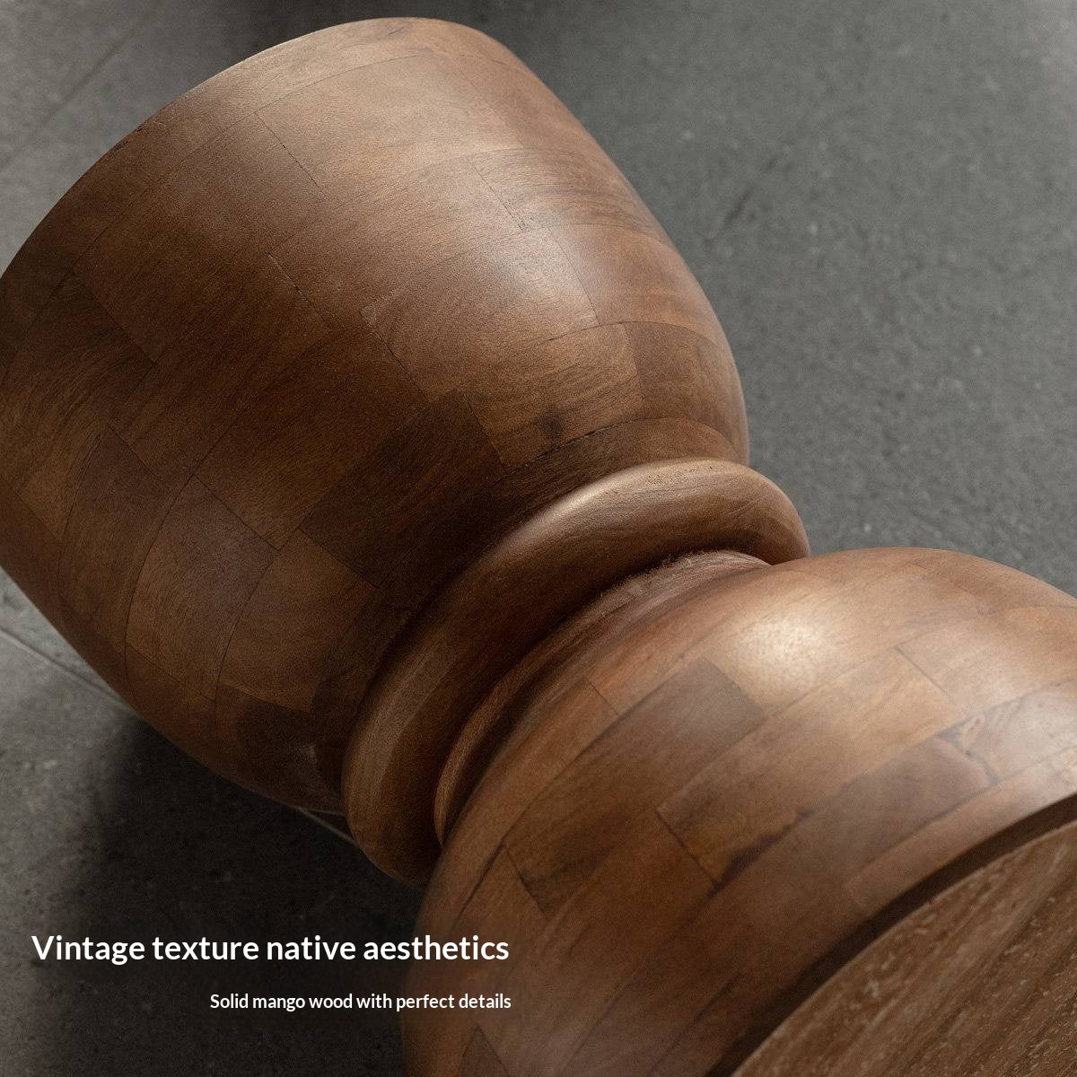 Mango Solid Wood Wabi Sabi Round Side Table