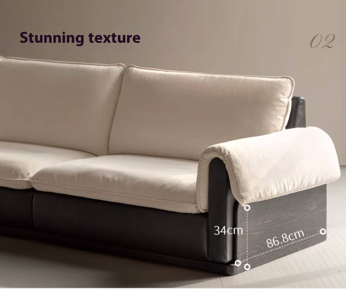 Chenille & Eco-Cloud Leather Sofa