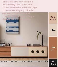 Cherry Solid Wood Antique Colored Floor TV Stand