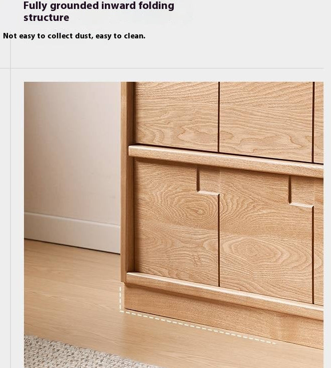 Oak Solid Wood Seven Bucket Drawer Cabinet