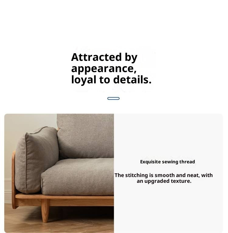 Oak, Ash Solid Wood genuine leather, fabric Sofa