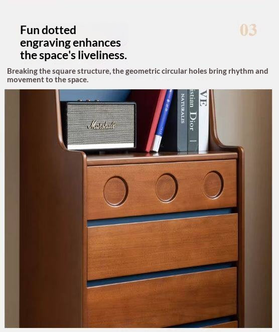 Poplar Solid Wood Middle-Age Edge Cabinet Storage.