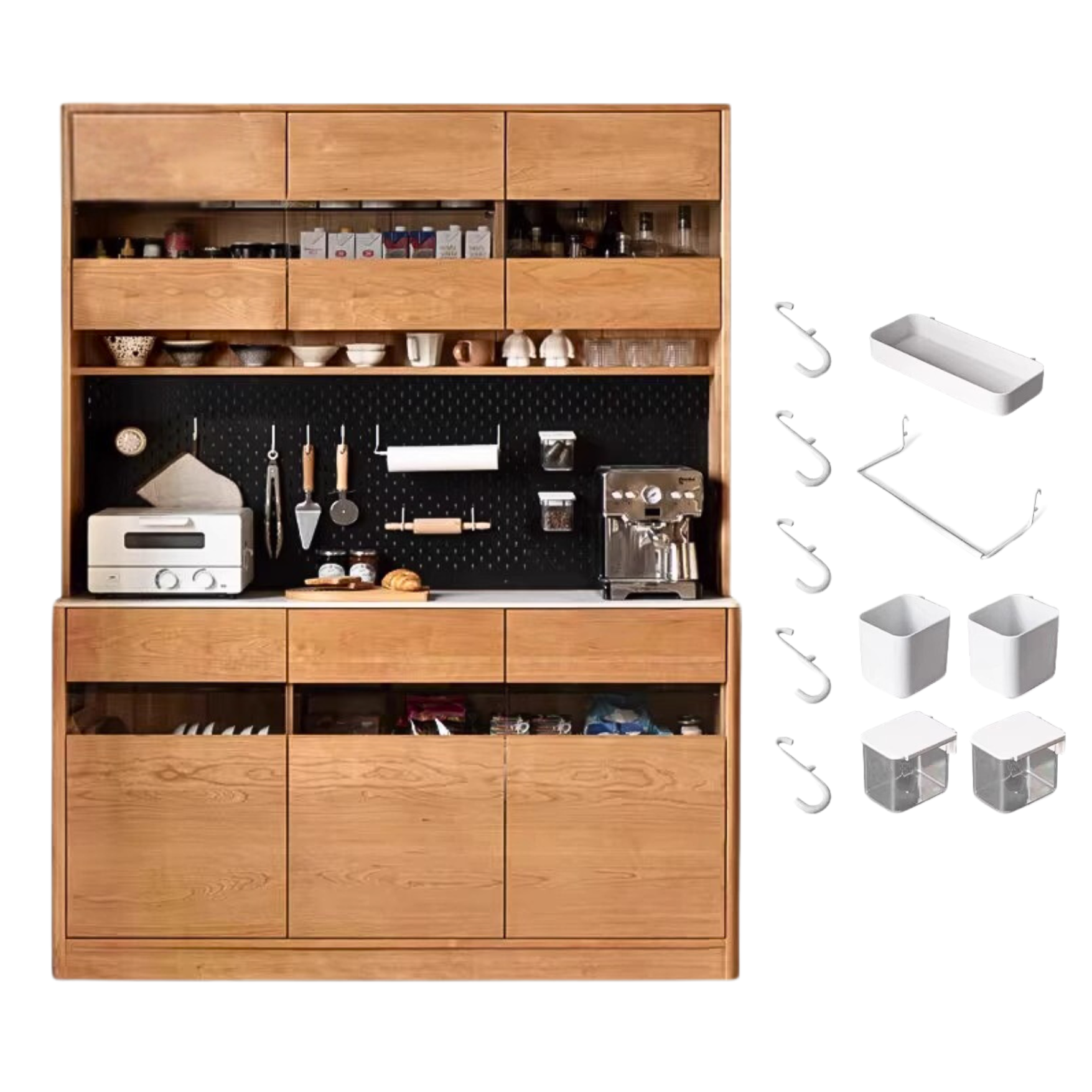 Cherry Solid Wood Large Capacity Storage Sideboard