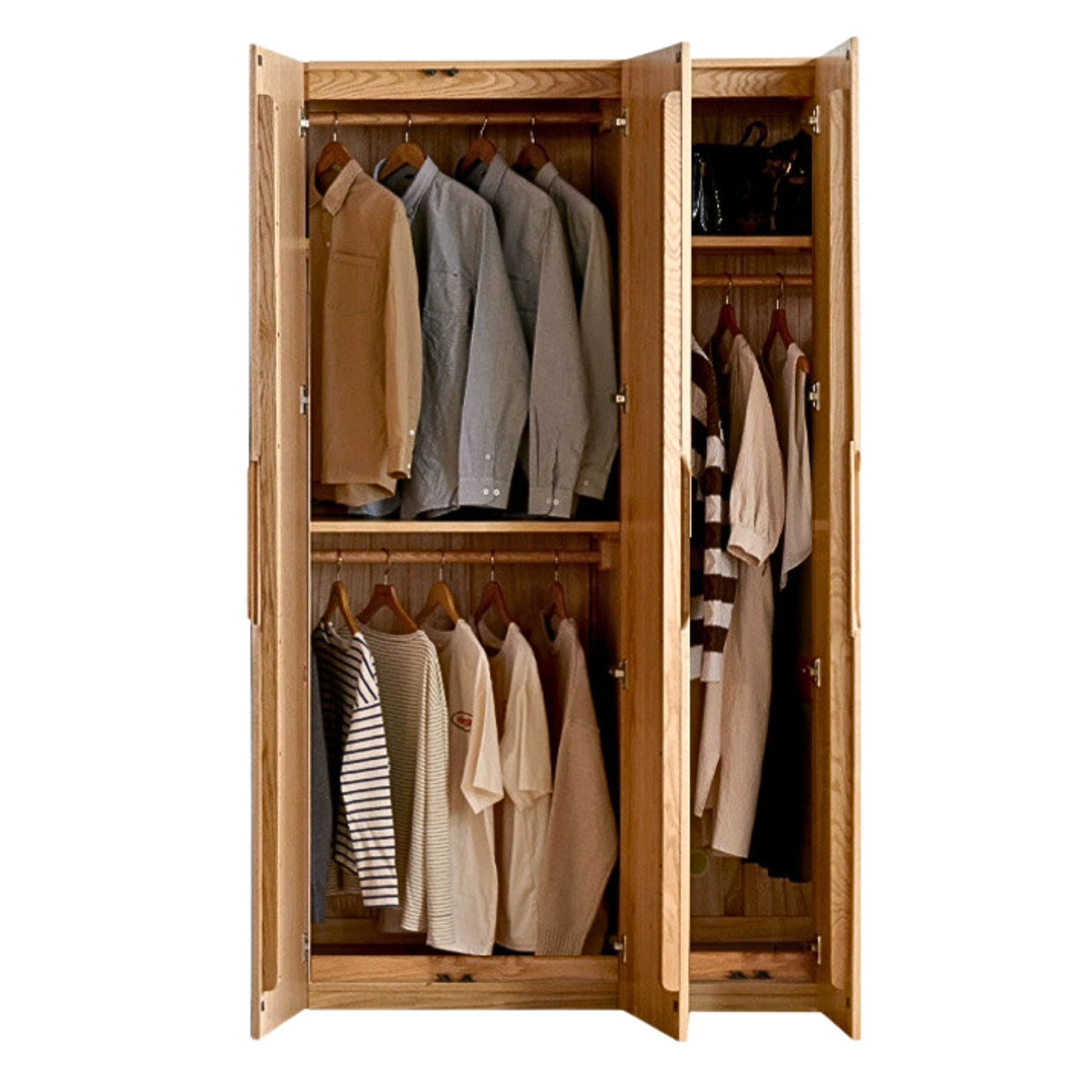 Oak Solid Wood Nordic Wardrobe.