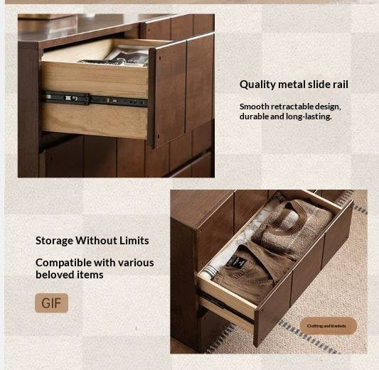 Solid RubberWood Grid Panel Dresser