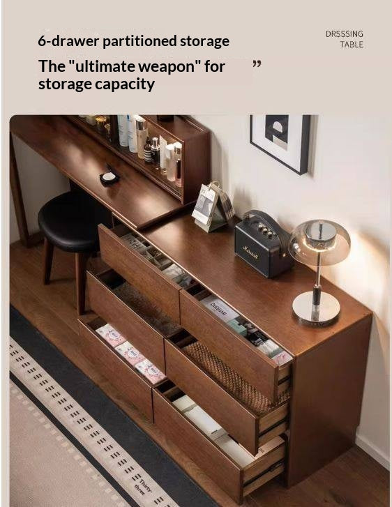 Solid Longan Hardwood Modern Minimalist Vanity Table