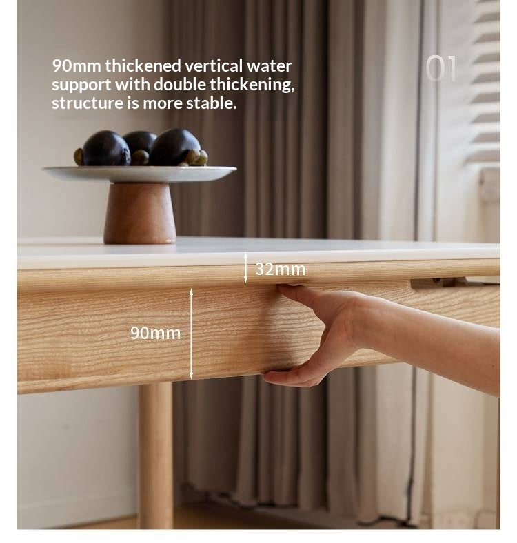 Ash, Oak Solid Wood Modern Minimalist Style Slab Dining Table