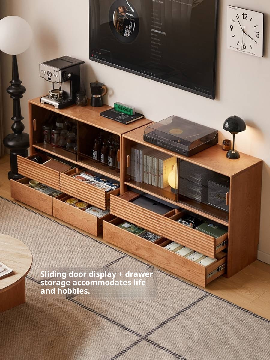 Cherry Solid Wood Floor Standing Bookcase