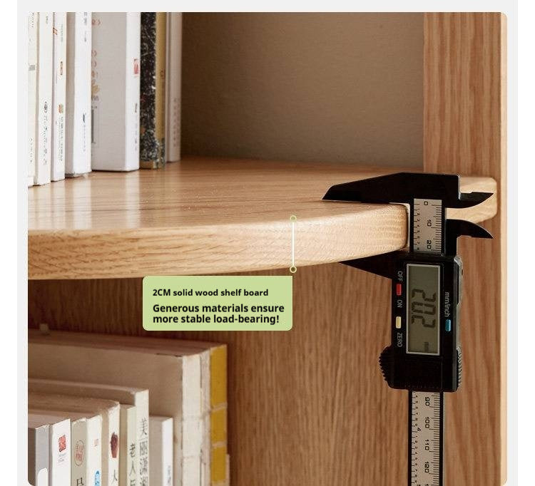 Solid Rubberwood, Oak, Ash Solid Wood Triangle Corner Bookshelf with Multi-Layer Shelving