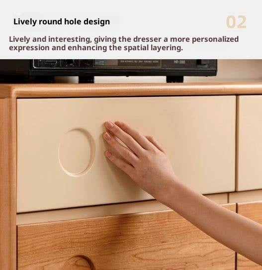 Cherry, Tulipwood Solid Wood Modern Minimalist Chest of Drawers