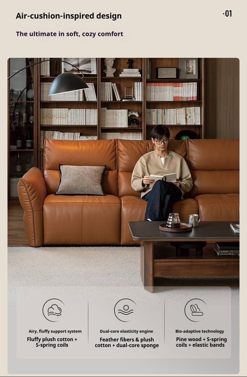 Genuine Leather Electric Luxury High Backrest Sofa