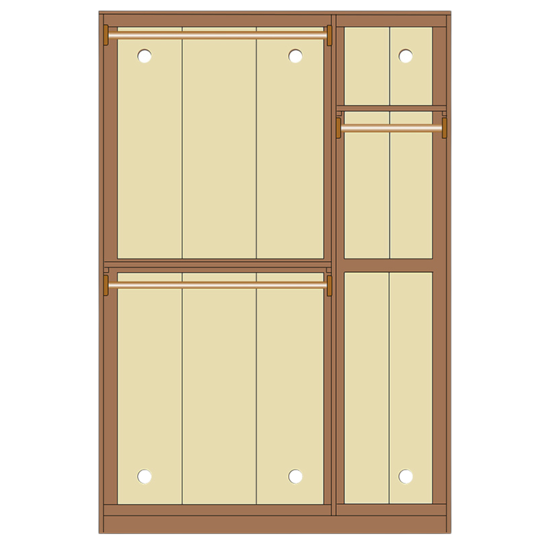 Oak Solid Wood Narrow Wardrobe.