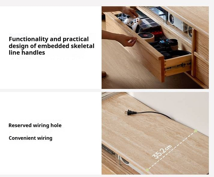 Oak Solid Wood Modern Minimalist TV Cabinet