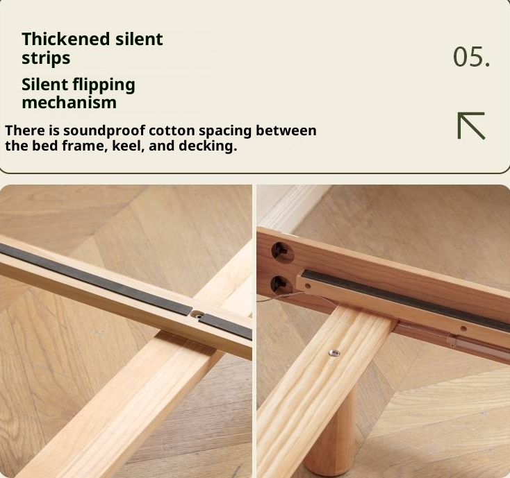 Cherry Solid Wood Retro with Socket Night Light Bed