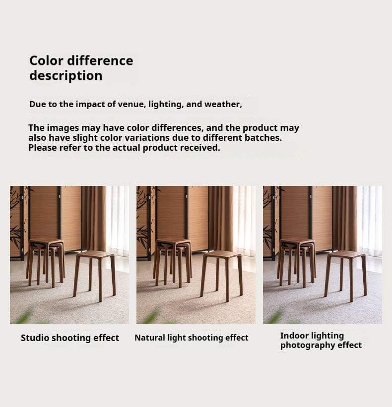 Black Walnut, Ash Solid Wood Square Stackable Stool