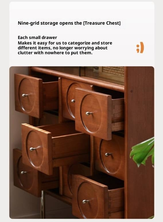 Poplar Solid Wood Middle-Ancient Style Retro Side Cabinet