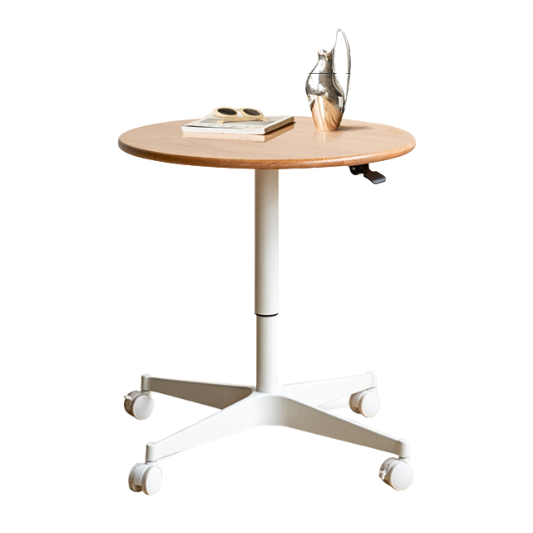 Black Walnut, Oak, Cherry Solid Wood Lifting Movable Side Table