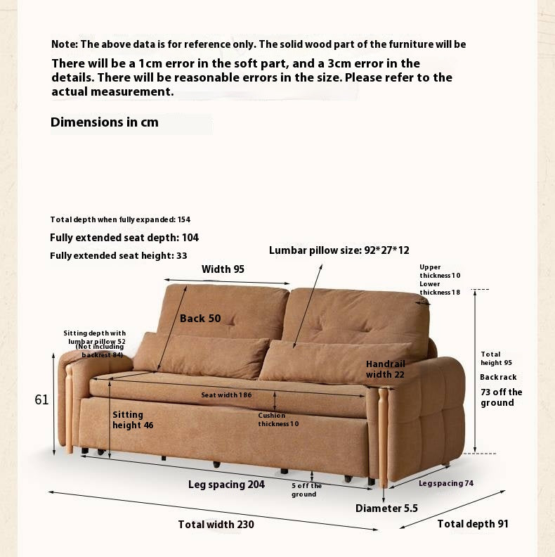 Fabric retractable Sofa Bed