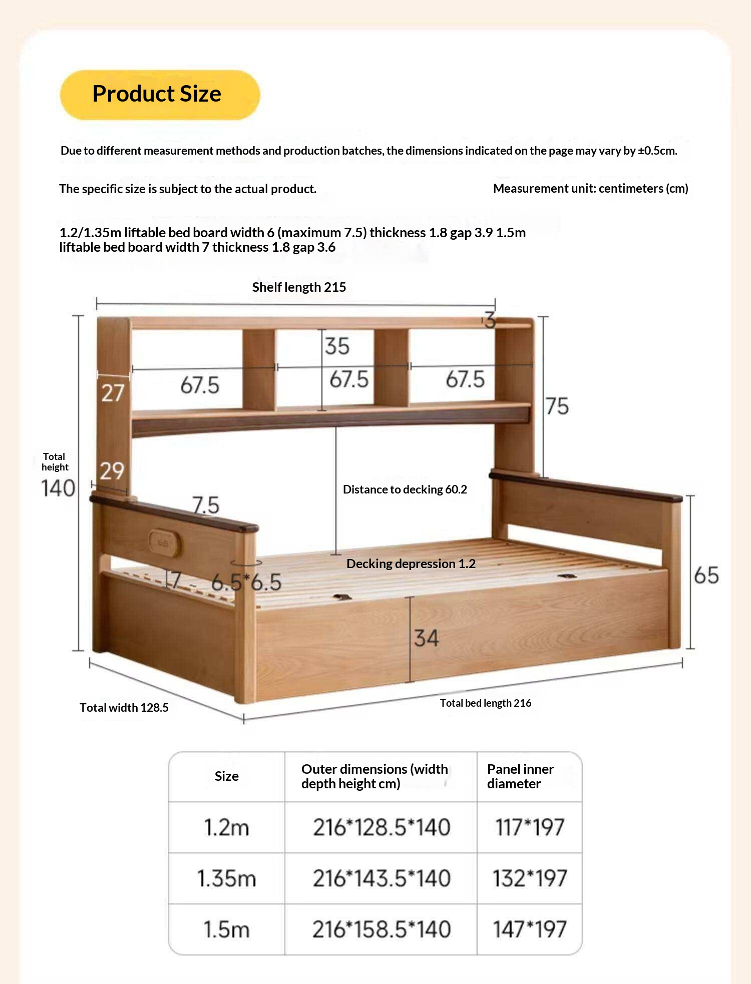 Beech Solid Wood Kids Storage Bed with Bookcase Headboard and Gas Lift Base
