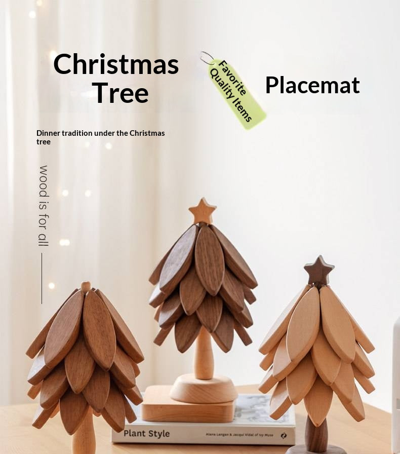 Black Walnut, Beech, Ebony Solid Wood Anti-Scalding Kitchen Mat with Heat Insulation