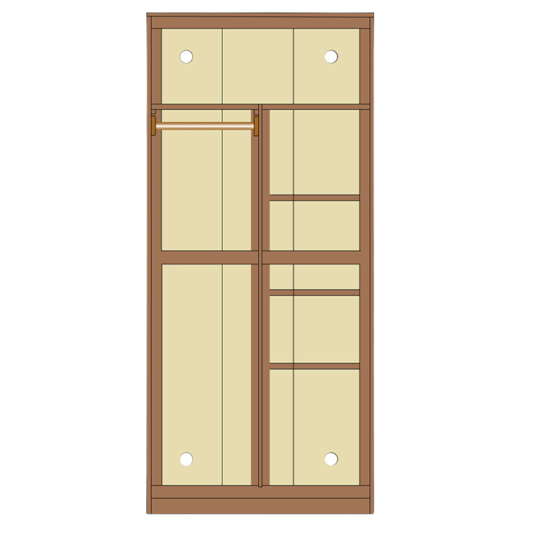Oak Solid Wood Narrow Wardrobe.
