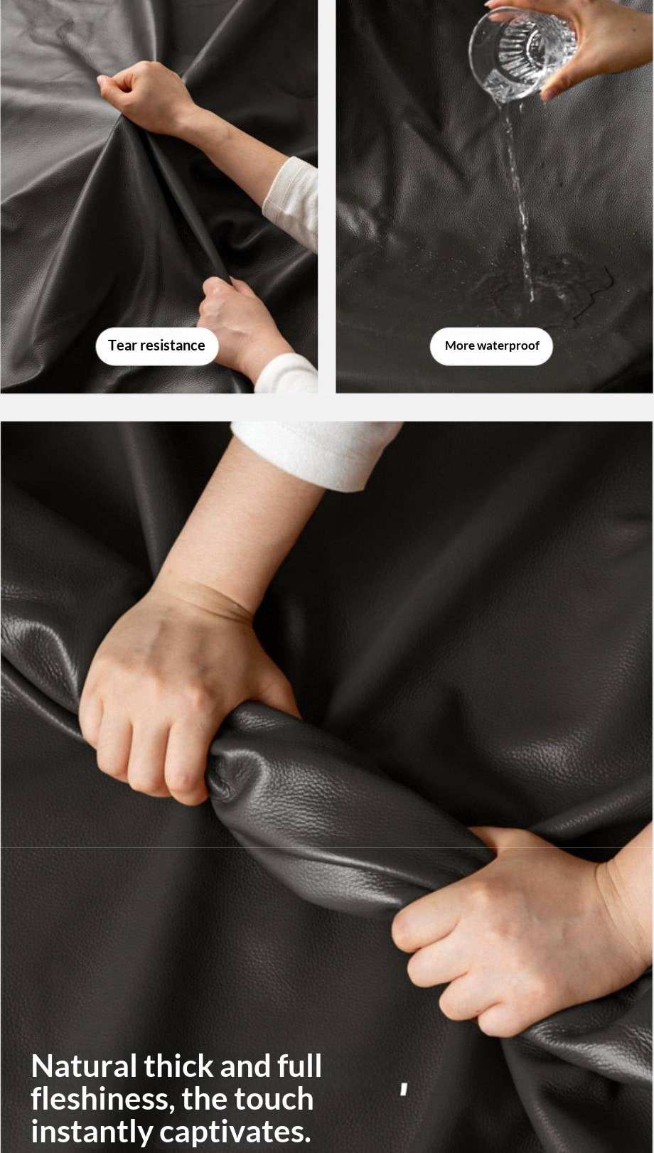 Genuine Leather Oversized Tufted Deep-Cushion Sofa