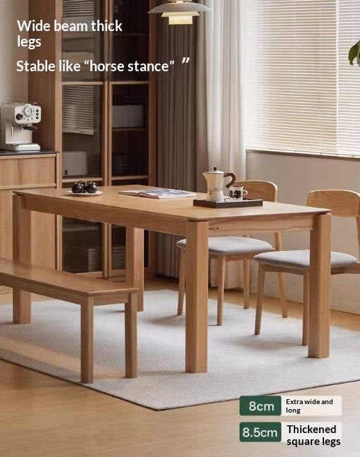 Oak Solid Wood Modern Minimalist Long Dining Table