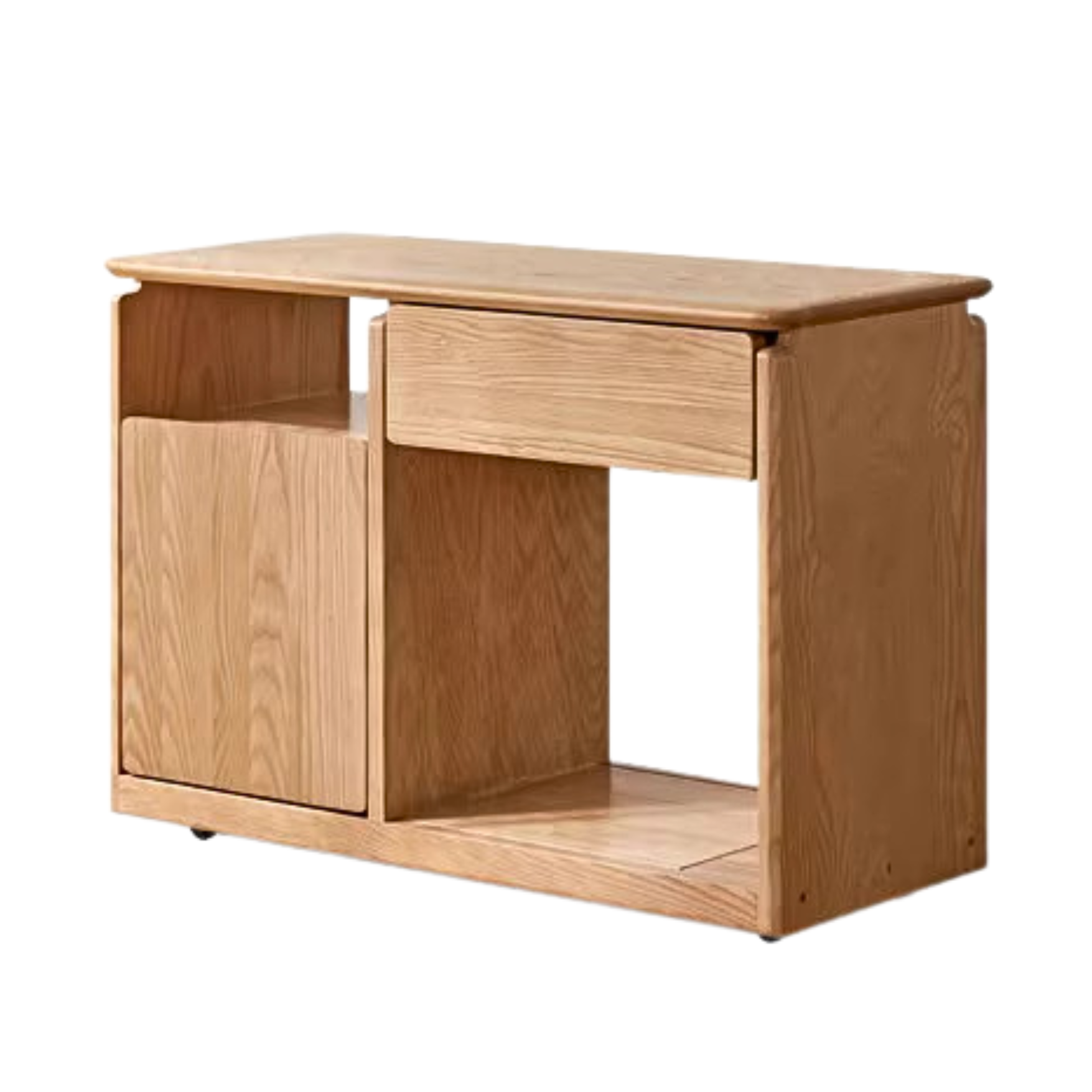 Oak, Black Walnut, Ash Solid Wood Mobile Side Table