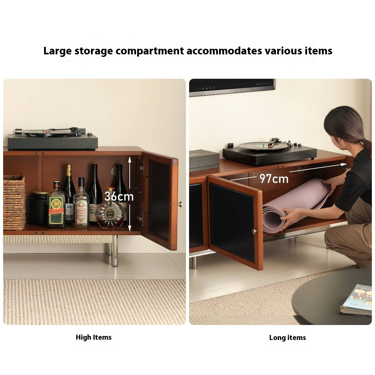 Poplar Solid Wood Bauhaus TV Stand.