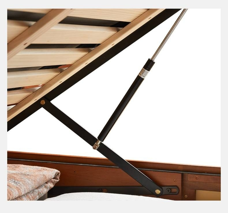 Poplar Solid Wood Bauhaus Style Platform Bed, Headboard-Free Bed