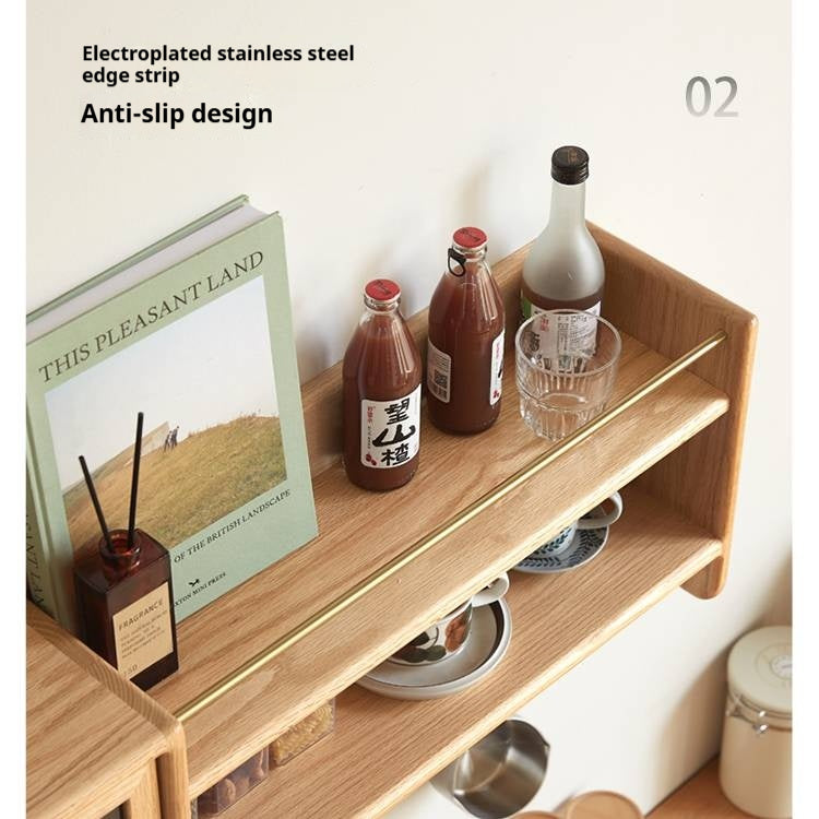 Oak Solid Wood Wall-Mounted Modern Cabinet