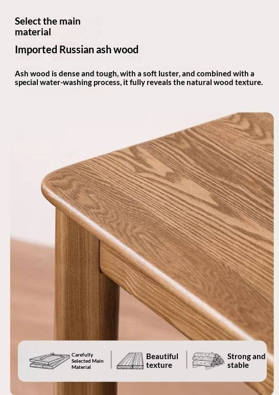 Ash Solid Wood Modern Minimalist Long Dining Table