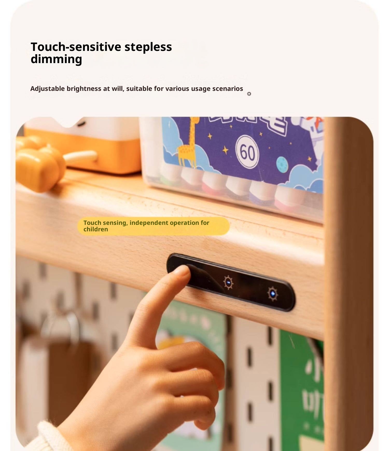 Beech Solid Wood Bookshelf Integrated Сhildren's Learning Desk