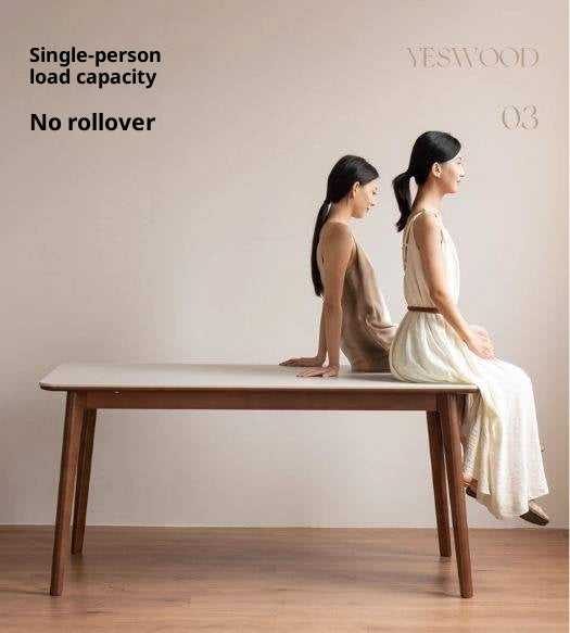 Beech Solid Wood Rock Board Dining Table