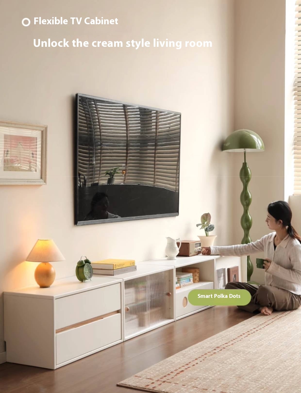 Solid RubberWood Module Combination TV Stand.