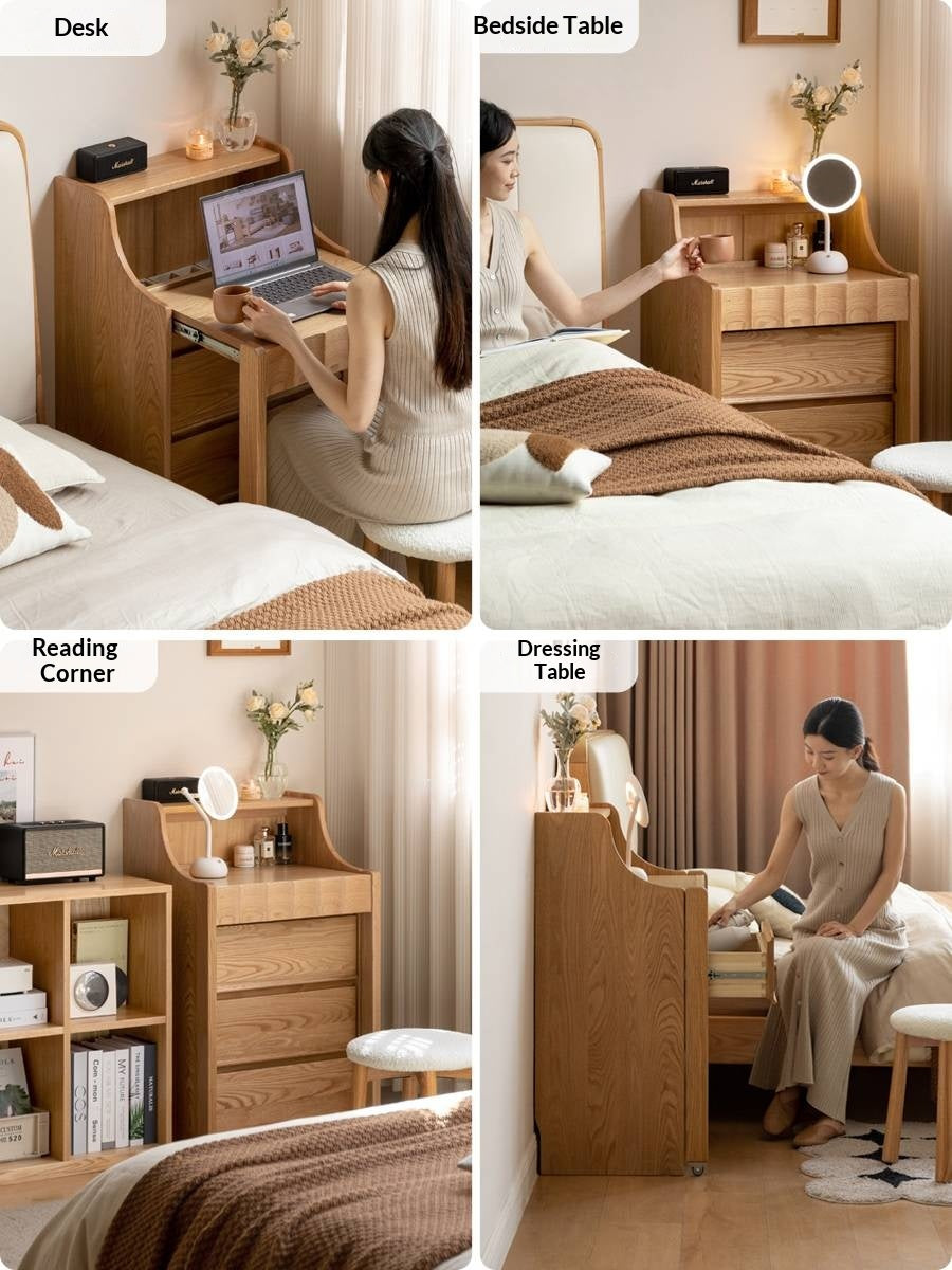 Oak Solid Wood Telescopic Vanity Table