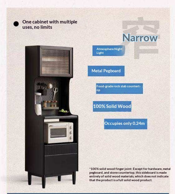 Solid RubberWood Minimalist Style Sideboard with Storage Cabinet