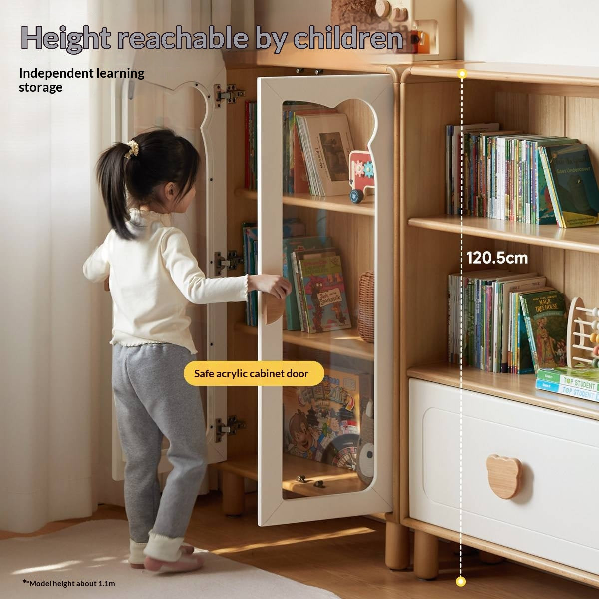 Beech Solid Wood Children's Bookshelf